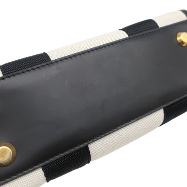 バレンシアガ BALENCIAGA ハードウェア XS 693662 ナチュラル×ブラック キャンバス レザー 2WAYバッグ ゴールド金具 黒 オフホワイト ハンドバッグ ショルダー