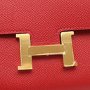 エルメス HERMES コンスタンス ロング ルージュカザック ヴォーエプソン 長財布 ゴールド金具 赤 二つ折り財布