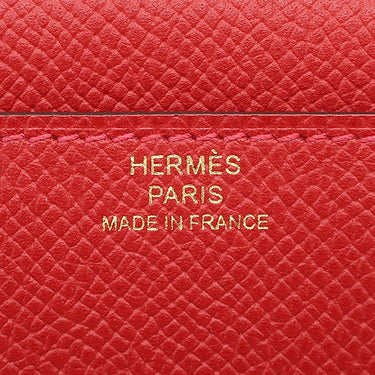 エルメス HERMES コンスタンス ロング ルージュカザック ヴォーエプソン 長財布 ゴールド金具 赤 二つ折り財布