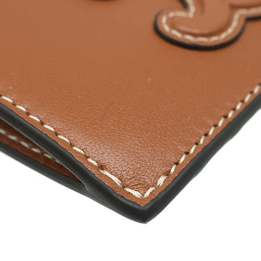 セリーヌ CELINE ジップ付きカードホルダー キュイル トリオンフ 10K583EMJ.04LU タン ラムスキン スムースラムスキン コインケース ゴールド金具 カードケース 小銭入れ