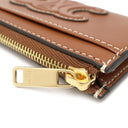 セリーヌ CELINE ジップ付きカードホルダー キュイル トリオンフ 10K583EMJ.04LU タン ラムスキン スムースラムスキン コインケース ゴールド金具 カードケース 小銭入れ