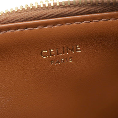 セリーヌ CELINE ジップ付きカードホルダー キュイル トリオンフ 10K583EMJ.04LU タン ラムスキン スムースラムスキン コインケース ゴールド金具 カードケース 小銭入れ