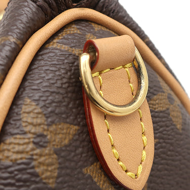 ルイヴィトン LOUIS VUITTON ナノ スピーディ M81085 モノグラム モノグラムキャンバス 2WAYバッグ ゴールド金具 ミニスピーディ ショルダーバッグ ハンドバッグ 茶