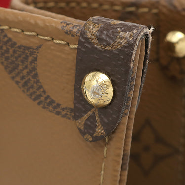 ルイヴィトン LOUIS VUITTON オンザゴー PM M46373 モノグラム×モノグラムリバース モノグラムキャンバス モノグラムリバースキャンバス ハンドバッグ ゴールド金具 茶 コインケース付き ショルダーストラップ欠品