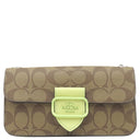 コーチ COACH シグネチャー モーガン クロスボディ CK438 SVUFH カーキ×ペールライム スムースレザー シグネチャーコーテッドキャンバス ショルダーバッグ シルバー金具 チェーンショルダー