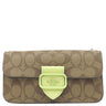 コーチ COACH シグネチャー モーガン クロスボディ CK438 SVUFH カーキ×ペールライム スムースレザー シグネチャーコーテッドキャンバス ショルダーバッグ シルバー金具 チェーンショルダー