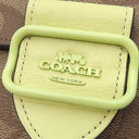 コーチ COACH シグネチャー モーガン クロスボディ CK438 SVUFH カーキ×ペールライム スムースレザー シグネチャーコーテッドキャンバス ショルダーバッグ シルバー金具 チェーンショルダー