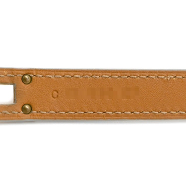 エルメス HERMES ケリードゥブルトゥール ホワイト ヴォースイフト GP T2 ブレスレット ゴールド金具 白 2重 2連 レザーブレス