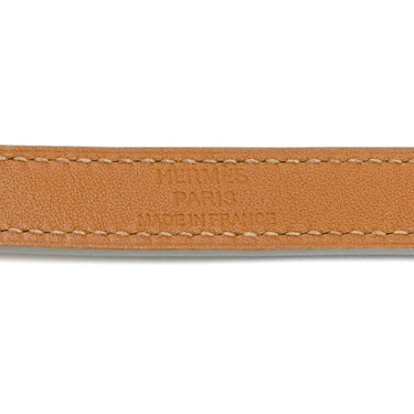 エルメス HERMES ケリードゥブルトゥール ホワイト ヴォースイフト GP T2 ブレスレット ゴールド金具 白 2重 2連 レザーブレス