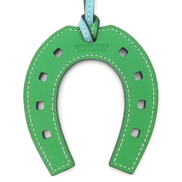 エルメス HERMES パドック シュバル ホースシュー ブルー×グリーン ヴォースイフト バッグチャーム 水色 緑 馬蹄