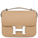 エルメス HERMES コンスタンス 24 ミロワール チャイ ヴォーエプソン ショルダーバッグ シルバー金具 茶 ホワイトラッカー