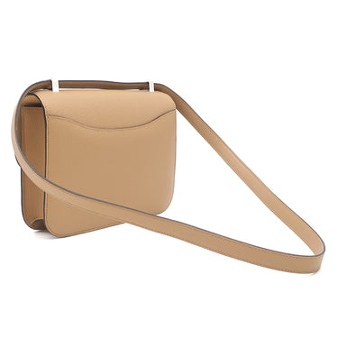 エルメス HERMES コンスタンス 24 ミロワール チャイ ヴォーエプソン ショルダーバッグ シルバー金具 茶 ホワイトラッカー