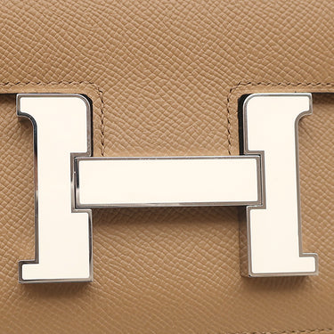 エルメス HERMES コンスタンス 24 ミロワール チャイ ヴォーエプソン ショルダーバッグ シルバー金具 茶 ホワイトラッカー