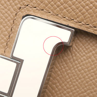 エルメス HERMES コンスタンス 24 ミロワール チャイ ヴォーエプソン ショルダーバッグ シルバー金具 茶 ホワイトラッカー