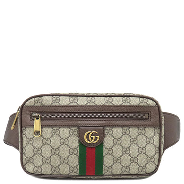 グッチ GUCCI オフィディア GG ベルトバッグ 574796 ベージュ×エボニー GGスプリームキャンバス ボディバッグ ゴールド金具 茶 ウェブ