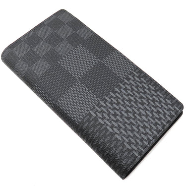 ルイヴィトン LOUIS VUITTON ポルトフォイユ ブラザ NM N60436 ダミエ グラフィット 3D ダミエグラフィットキャンバス ダミエグラフィット3Dキャンバス 長財布 シルバー金具 黒 紺 グレー 二つ折り