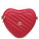 グッチ GUCCI ハート ショルダー 751628 レッド レザー ショルダーバッグ ゴールド金具 赤