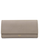 セリーヌ CELINE ラージフラップ ウォレット 10B563BEL Pebble カーフ 二つ折り財布 ゴールド金具 グレージュ