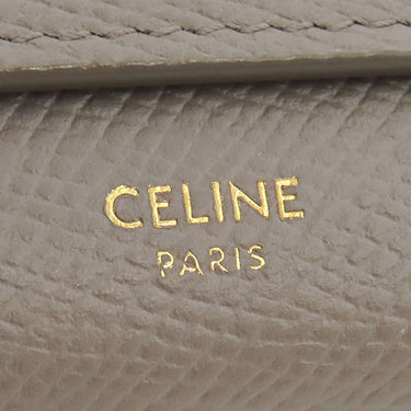セリーヌ CELINE ラージフラップ ウォレット 10B563BEL Pebble カーフ 二つ折り財布 ゴールド金具 グレージュ