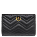 グッチ GUCCI ダブルG カードケースウォレット 781583 DTDHT 1000 ブラック レザー キルティングレザー 二つ折り財布 ゴールド金具 コンパクト シェブロン