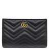 グッチ GUCCI ダブルG カードケースウォレット 781583 DTDHT 1000 ブラック レザー キルティングレザー 二つ折り財布 ゴールド金具 コンパクト シェブロン