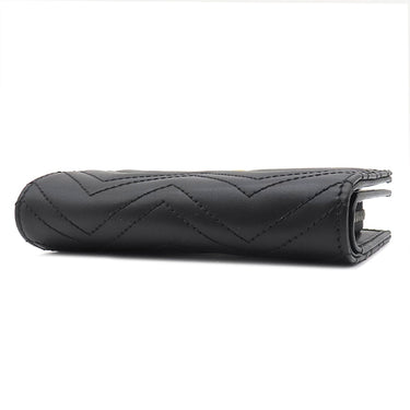 グッチ GUCCI ダブルG カードケースウォレット 781583 DTDHT 1000 ブラック レザー キルティングレザー 二つ折り財布 ゴールド金具 コンパクト シェブロン