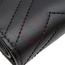 グッチ GUCCI ダブルG カードケースウォレット 781583 DTDHT 1000 ブラック レザー キルティングレザー 二つ折り財布 ゴールド金具 コンパクト シェブロン
