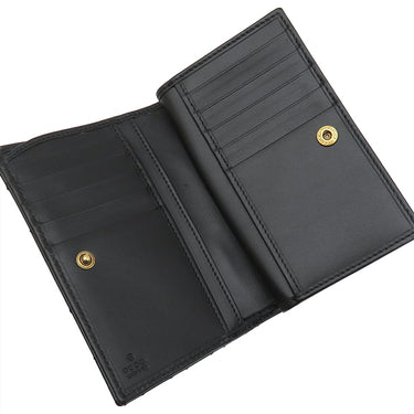 グッチ GUCCI ダブルG カードケースウォレット 781583 DTDHT 1000 ブラック レザー キルティングレザー 二つ折り財布 ゴールド金具 コンパクト シェブロン