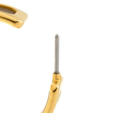 エルメス HERMES オランプ エトゥープＸゴールド ヴォーエプソン GP ピアス フープピアス