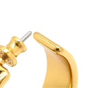 エルメス HERMES オランプ エトゥープＸゴールド ヴォーエプソン GP ピアス フープピアス