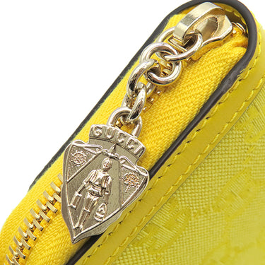グッチ GUCCI ジッピー コインパース 790037 イエロー レザー GGキャンバス コインケース ゴールド金具 黄色 小銭入れ ラウンドジップ