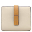 ロエベ LOEWE バーティカル ウォレット ミディアム C660S87X01 ライトオート×ハニー カーフ 二つ折り財布 シルバー金具 茶 ピンク アナグラム コンパクトウォレット
