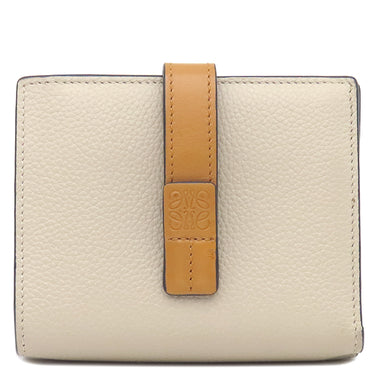ロエベ LOEWE バーティカル ウォレット ミディアム C660S87X01 ライトオート×ハニー カーフ 二つ折り財布 シルバー金具 茶 ピンク アナグラム コンパクトウォレット