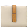 ロエベ LOEWE バーティカル ウォレット ミディアム C660S87X01 ライトオート×ハニー カーフ 二つ折り財布 シルバー金具 茶 ピンク アナグラム コンパクトウォレット