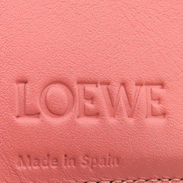 ロエベ LOEWE バーティカル ウォレット ミディアム C660S87X01 ライトオート×ハニー カーフ 二つ折り財布 シルバー金具 茶 ピンク アナグラム コンパクトウォレット