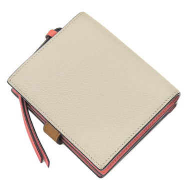 ロエベ LOEWE バーティカル ウォレット ミディアム C660S87X01 ライトオート×ハニー カーフ 二つ折り財布 シルバー金具 茶 ピンク アナグラム コンパクトウォレット
