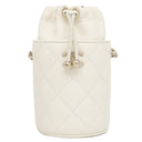 シャネル CHANEL マトラッセ ミニバケット チェーンショルダー ホワイト レザー ショルダーバッグ シャンパンゴールド金具 白 巾着バッグ