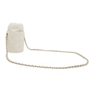 シャネル CHANEL マトラッセ ミニバケット チェーンショルダー ホワイト レザー ショルダーバッグ シャンパンゴールド金具 白 巾着バッグ