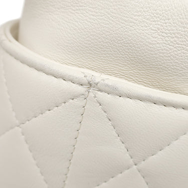 シャネル CHANEL マトラッセ ミニバケット チェーンショルダー ホワイト レザー ショルダーバッグ シャンパンゴールド金具 白 巾着バッグ