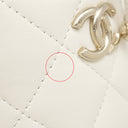 シャネル CHANEL マトラッセ ミニバケット チェーンショルダー ホワイト レザー ショルダーバッグ シャンパンゴールド金具 白 巾着バッグ