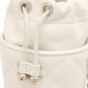 シャネル CHANEL マトラッセ ミニバケット チェーンショルダー ホワイト レザー ショルダーバッグ シャンパンゴールド金具 白 巾着バッグ