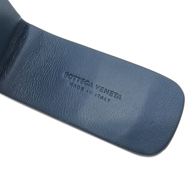 ボッテガヴェネタ BOTTEGA VENETA イントレチャート ネイビー レザー マネークリップ 札ばさみ 革小物 紺
