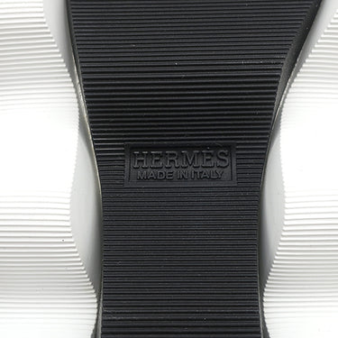 エルメス HERMES アンヴォル H221894Z ホワイト キャンバス スウェード #41.5 スニーカー 白 黒 Envol ソルド品