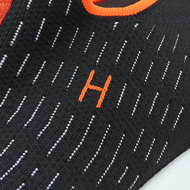 エルメス HERMES エクレール H2210982Z ブラック×オレンジ ファブリック #41 スニーカー 黒 Hロゴ スリッポンスニーカー メッシュ