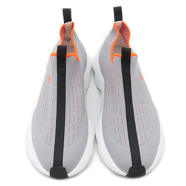 エルメス HERMES エクレール H2210982Z グレー×オレンジ ファブリック #41.5 スニーカー Hロゴ スリッポンスニーカー メッシュ ソルド品