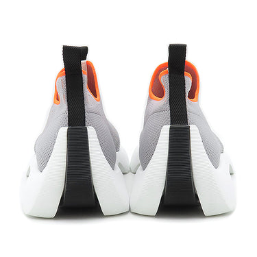 エルメス HERMES エクレール H2210982Z グレー×オレンジ ファブリック #41.5 スニーカー Hロゴ スリッポンスニーカー メッシュ ソルド品