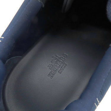 エルメス HERMES アンヴォル ネイビー×オレンジ キャンバス スウェード #40.5 スニーカー Envol ソルド品