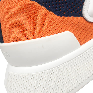 エルメス HERMES エキスパート EXPERT H221896Z ネイビーXオレンジXホワイト ファブリック レザー #41.5 スニーカー 紺 白 スリッポン メッシュ レザー 新品 未使用