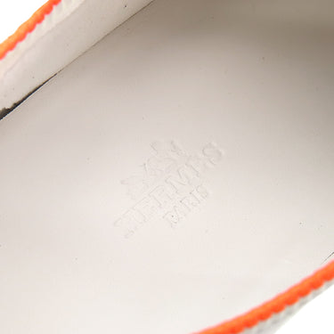 エルメス HERMES エクスプロイト 221902Z オレンジ×グレー ニット スウェード レザー #41.5 スニーカー Exploit ソルド品