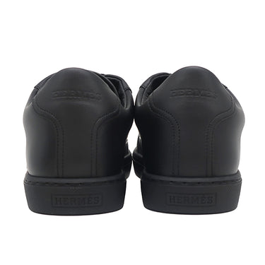 エルメス HERMES アヴァンタージュ H201459Z ブラック レザー #40.5 スニーカー 黒 白ロゴ バイアスH